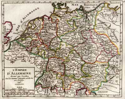 ROBERT DE VAUGONDY, Gilles (1688-1766): - L'Empire d'Allemagne. Par le S. Robert Gographe ord. du Roi.