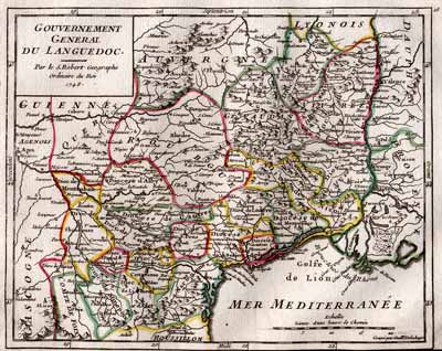 ROBERT DE VAUGONDY, Gilles (1688-1766): - Gouvernement general de Languedoc. Par le S. Robert Geographe ordininaire du Roi.