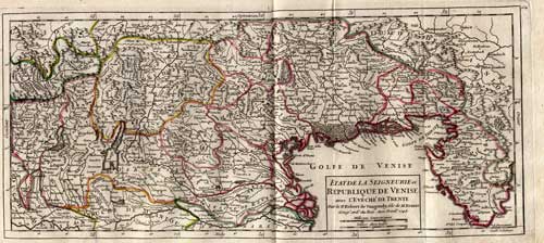ROBERT DE VAUGONDY, Didier (1723-1786): - Venezia. - Etat de la Seigneurie et Republique de Venise avec l'Evch de Trente.