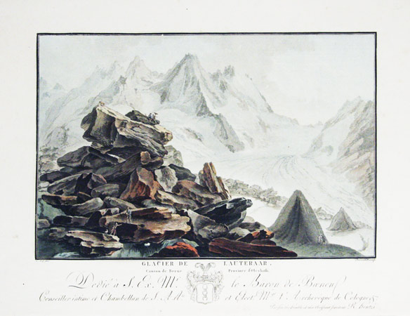 WOLF, Caspar (1735-1783) & DESCOURTIS, Charles Melchior (1735-1820): - Glacier de Lauteraar, Canton de Berne, province d'Oberhasli.