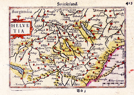 BERTIUS, P.: - Carte de la 'Helvetia'. Svvitserland.