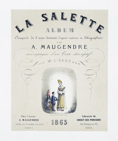 MAUGENDRE (Adolphe);  - La SALETTE. Album compos de 8 vues dessines d'aprs nature et lithographies par A. Maugendre. Accompagn d'un Texte Descriptif Par Mr. L'ABBE ***