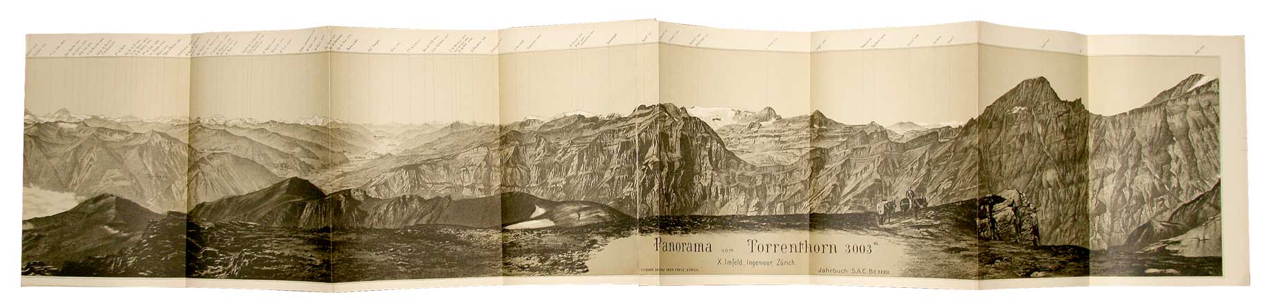 IMFELD, X (Xaver): - Panorama vom Torrenthorn 3003 m. Aufgenommen von X. Imfeld, Ingr. Zrich. Aus S.A.C. Bd. XXXIII (Beilagen).