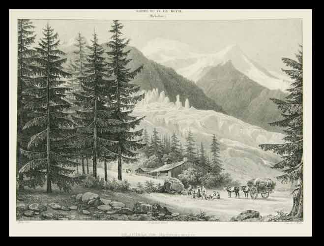 MOTTE, C. Litho (nach) DEROY del.: - Glaciers de Grindelwald. (Aus: Galerie du Palais Royal (Michallon)).