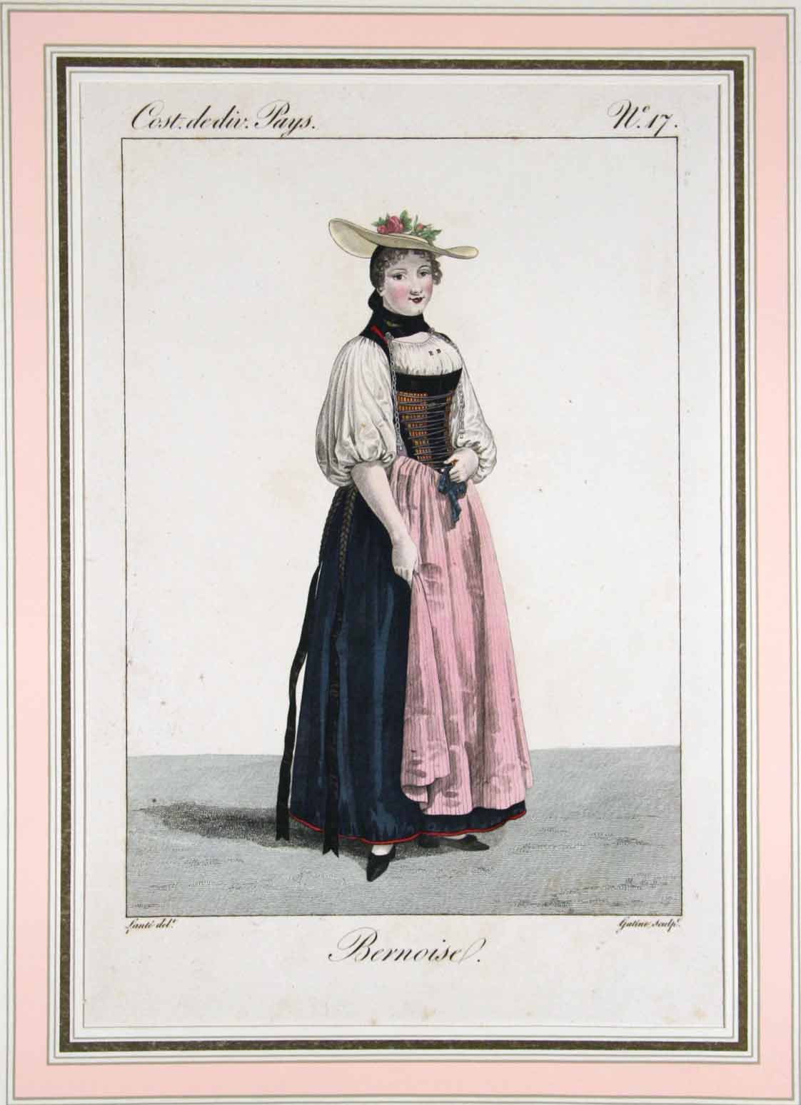 GATINE sc. d'aprs Lant del.: - Costume d'une Bernoise. 'Costumes de div. Pays' n 17.