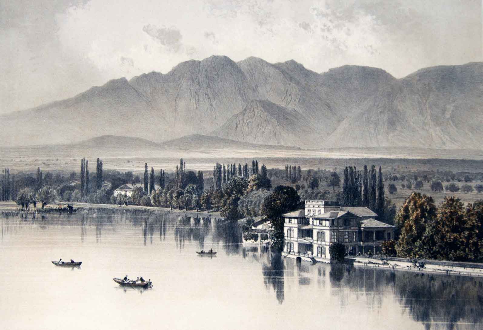 CICERI, (Eugne) (1813-1890): - Bords du Lac de Thun (Canton de Berne).