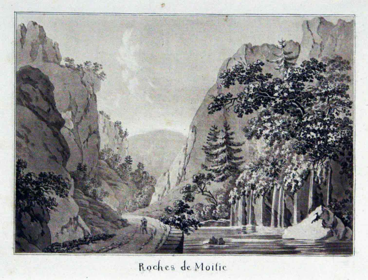 BIRMANN, Pierre (1758-1844) attribu : - Roches de Moiti (Moutier).