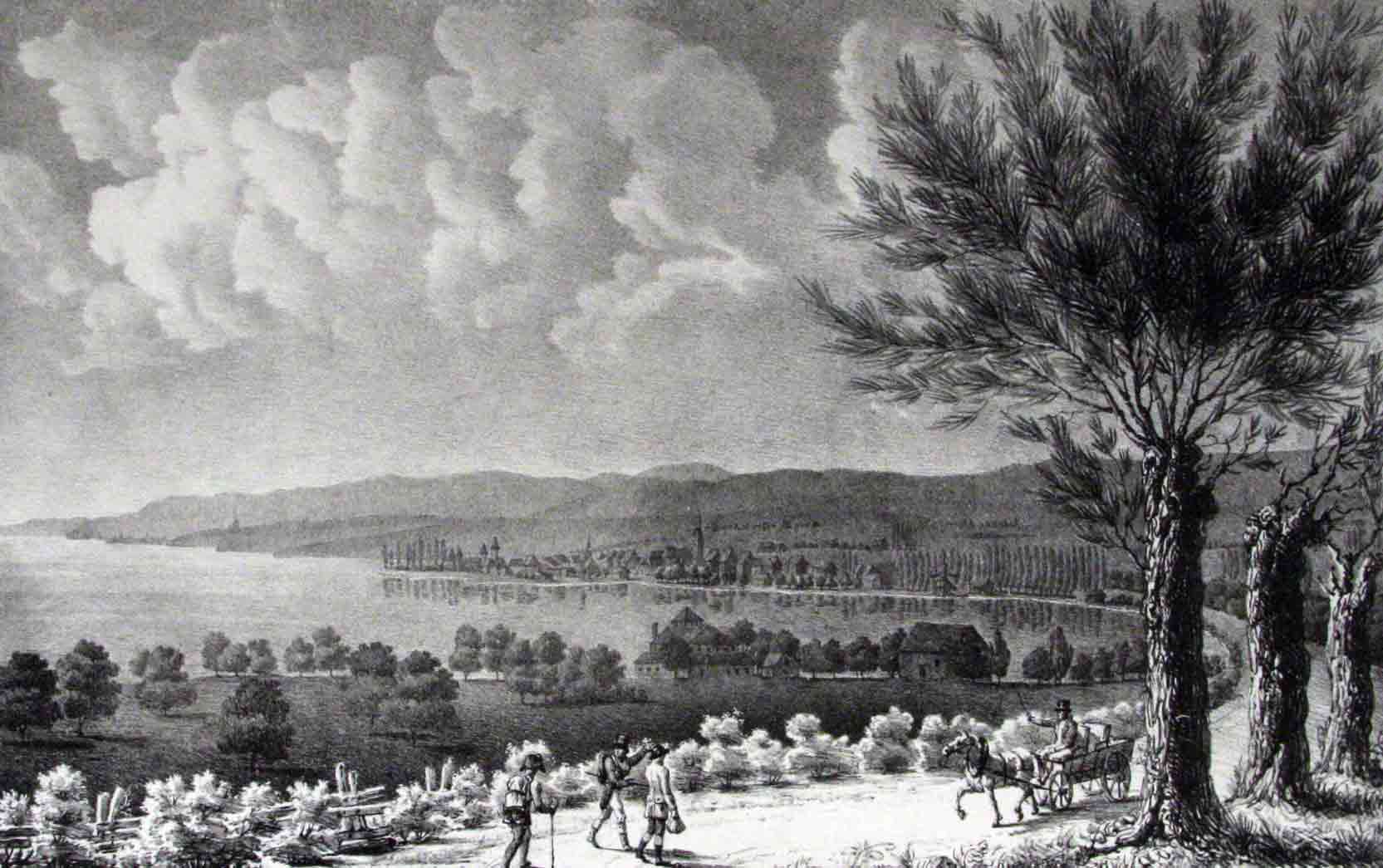 (WEIBEL J.S.): - Vue de Morges.