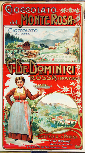  - Cioccolato del Monte Rosa, G. De Dominici, Rossa (Novara). - Affichette originale.