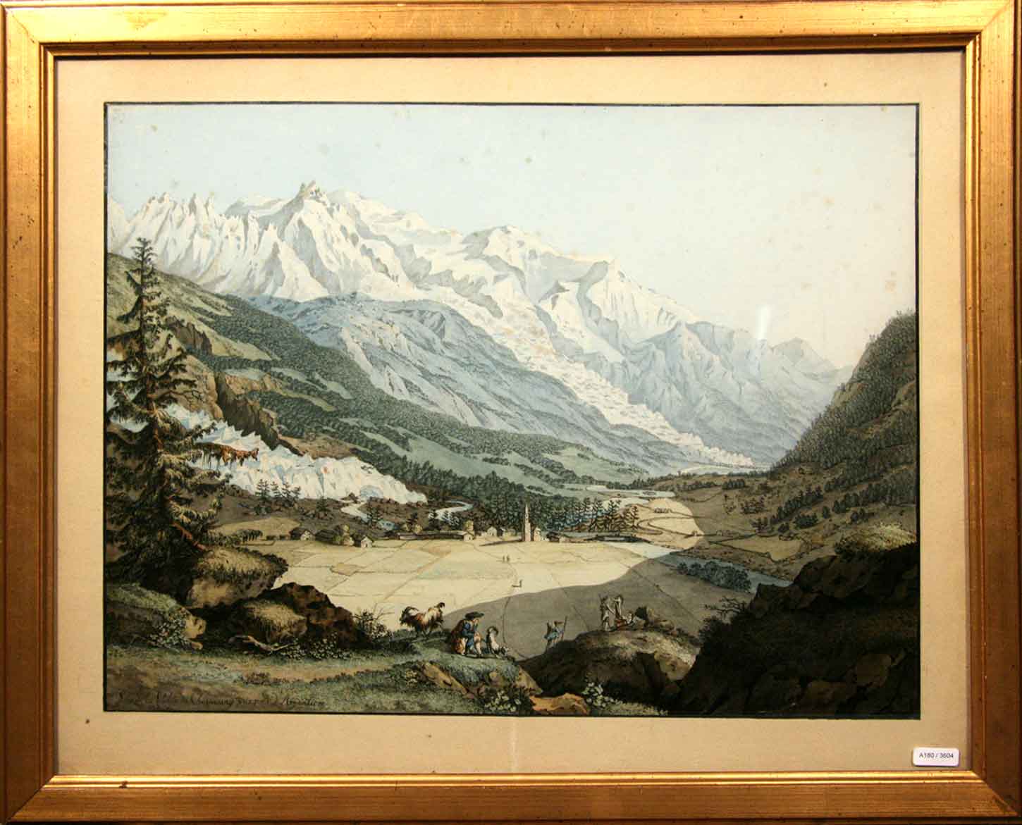 LINCK, JEAN-ANTOINE: (1766 Genf 1843): - Vue de la Valle du Chamony prise prs d'Argentire.