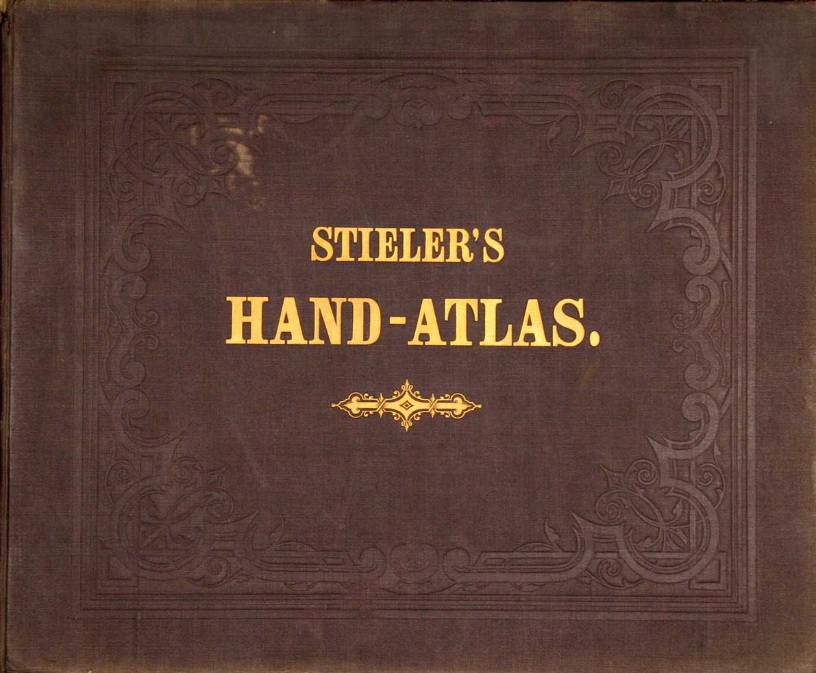 STIELER, Adolf (Hrsg): - Stieler's Hand-Atlas. Handatlas ber alle Theile der Erde und ber das Weltgebude . Titel + 89 Karten alle in Stahlstich.
