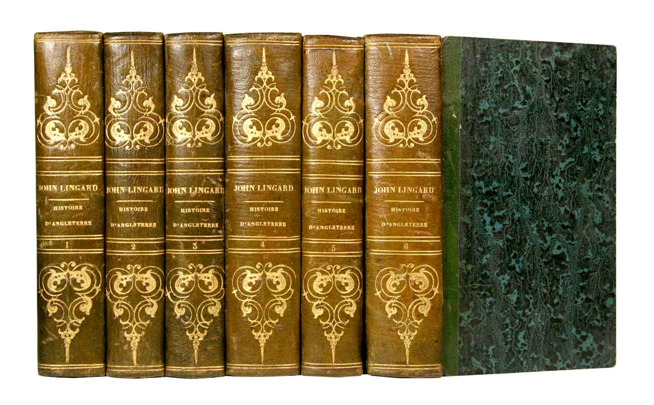 LINGARD, John: - Histoire D'Angleterre, par le docteur John Lingard, traduite par M. Lon de Wailly. En 6 volumes.