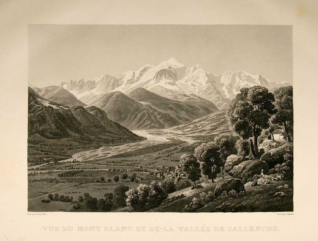 LORY, G. (Pre)  (peint par) / SALATH, (grav par): - Vue du Mont Blanc et de la Valle de Sallenche.