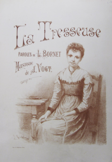 BORNET, Louis: - La Tresseuse. Paroles (en franais) de L. Bornet. Musique de J. Vogt.