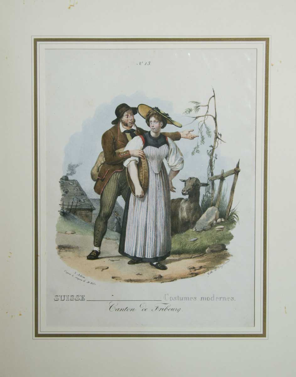 ADAM, V. (d'aprs un croquis de M. Fhn): - Canton de Fribourg. 'Costumes modernes Suisse'.