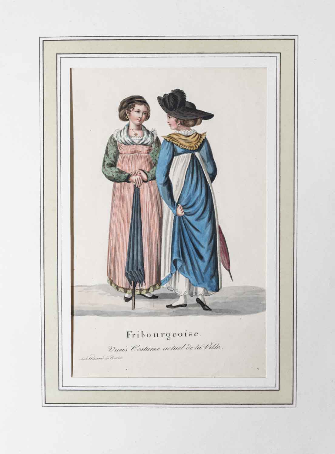 WISARD, Gottlieb Emanuel (1787-1837): - Fribourgeoise. Vrais Costume actuel de la Ville.