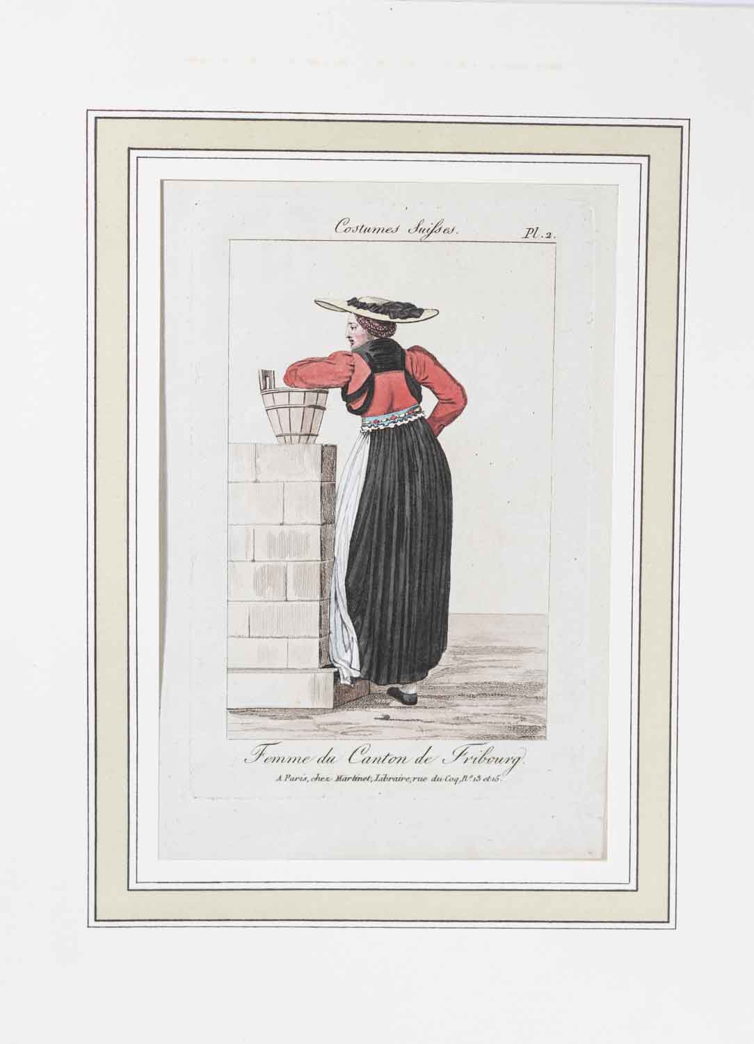  - Femme du Canton de Fribourg. Costumes Suisses. Pl. 2.