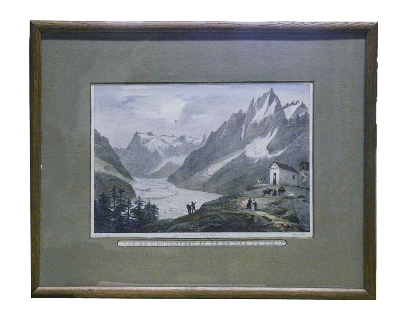 VILLENEUVE / ADAM, V. (Fig.): - Vue du Montanvert et de la Mer de Glace.