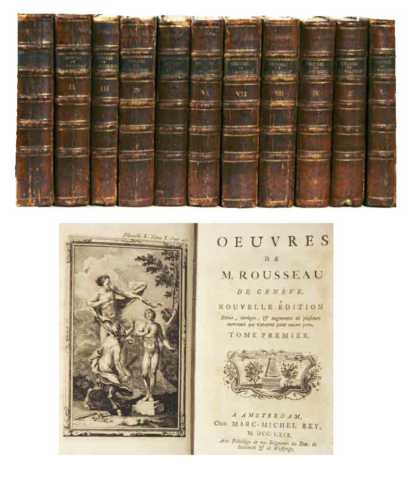 ROUSSEAU, M. (J.-J:) de Genve: - Oeuvres. Nouvelle dition. Revue, corrige, & augmente... En 11 volumes.