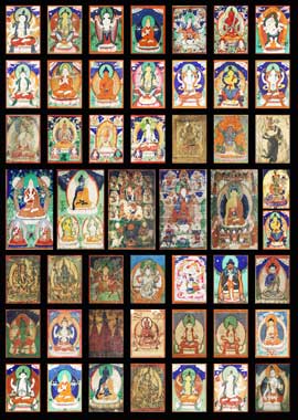  - 49 lamaistische Miniaturen in 28 Passepartouts.