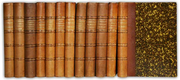  - Modern-Bibliotheque. Ens. 12 volumes. E.a. Henri Lavedan - Pierre Veber et Willy - A. France - Courteline - Barres - Prevost - Coppe - Silvestre - Daudet - Abel Hermant  - Richepin - Renard -Sand - Martinette - Edm. Goncourt - Gyp - Bazin -   Halvy - Moinaux - Soulavie - Capus - Provins - Rodenbach - Ferval  -Muhlfeld -  Regnier -.