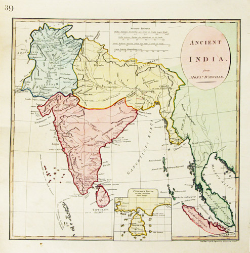  - Ancient India from Monsr. d'Anville. Map.