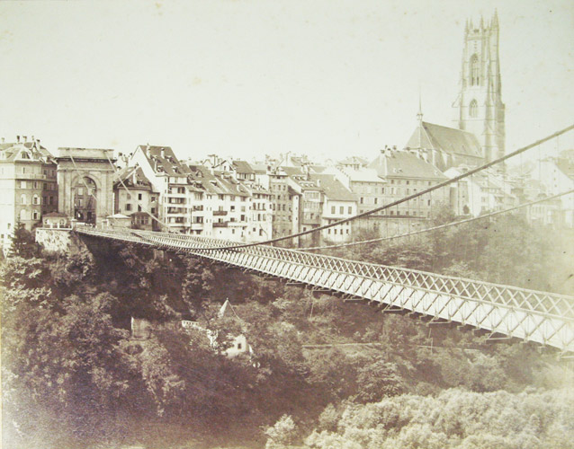 LORSON, E.: - Fribourg. Vue du pont suspendu.