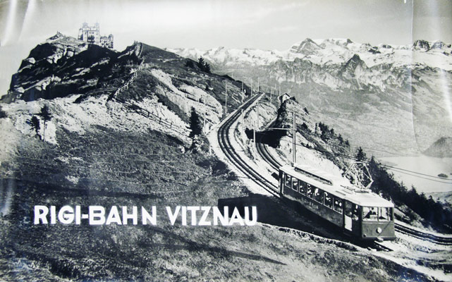  - Rigibahn-Viznau. O.-Photographie bezeichnet mit 3 Stempeln auf Verso 'Emil Goetz Photograph Luzern' , 'Rigi-Bahn 12 Aug 1947 Betriebs-Direktion' und Rigi-Bahn Vitznau 9 April 1947'.