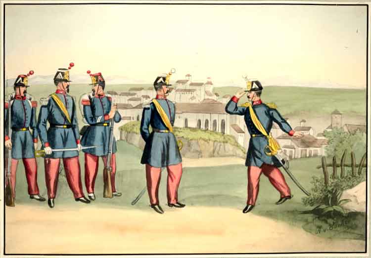 Escher, Albert d' - ESCHER, A. Rmischer Dienst. 24. Service de Rome. Infanterie. ... 1850-60. (A Vltrie).