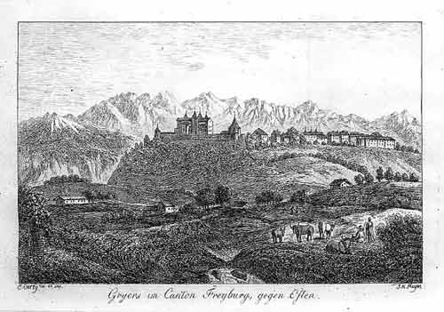 CURTY, C & MEYER, J. H.: - Gryers (Gruyre) im Canton Freyburg, gegen Osten.