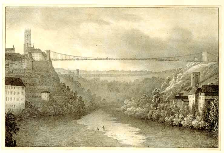  - Vue du Pont suspendu de Fribourg en Suisse,