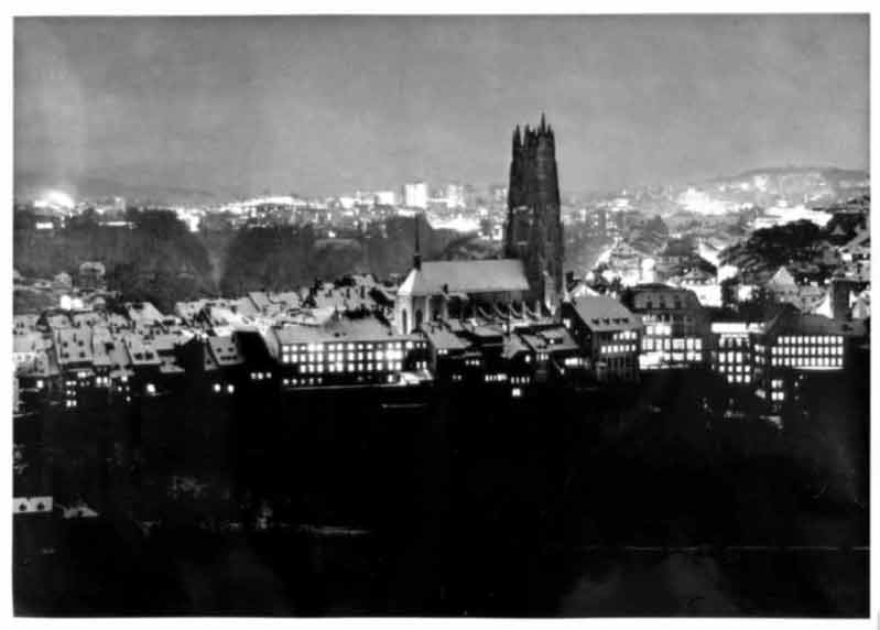  - Fribourg by night, Fotoposter 51.5x70 cm.