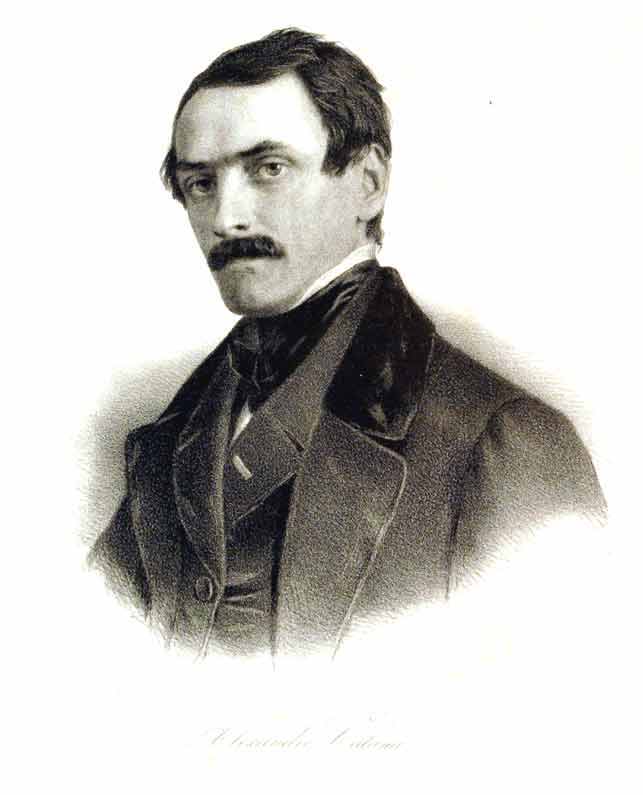CALAME, Alexandre. - - Alexandre Calame. Portrait. Lithographie aus / de:  Alfr. Hartmann: Gallerie berhmter Schweizer der Neuzeit. / Galrie Nationale. Les Suisses clbres  (1867-1888). Leicht stockfleckig. Avec 2 ff. de text en franais. Traduit par Alexandre Daguet.