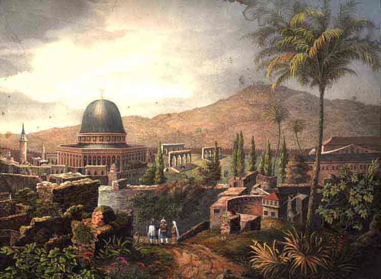  - Jerusalem - topographie-orientale Sehr schn aquarellierte Ansicht von Jerusalem. / Vue de Jerusalem vers 1840. Lithographie.