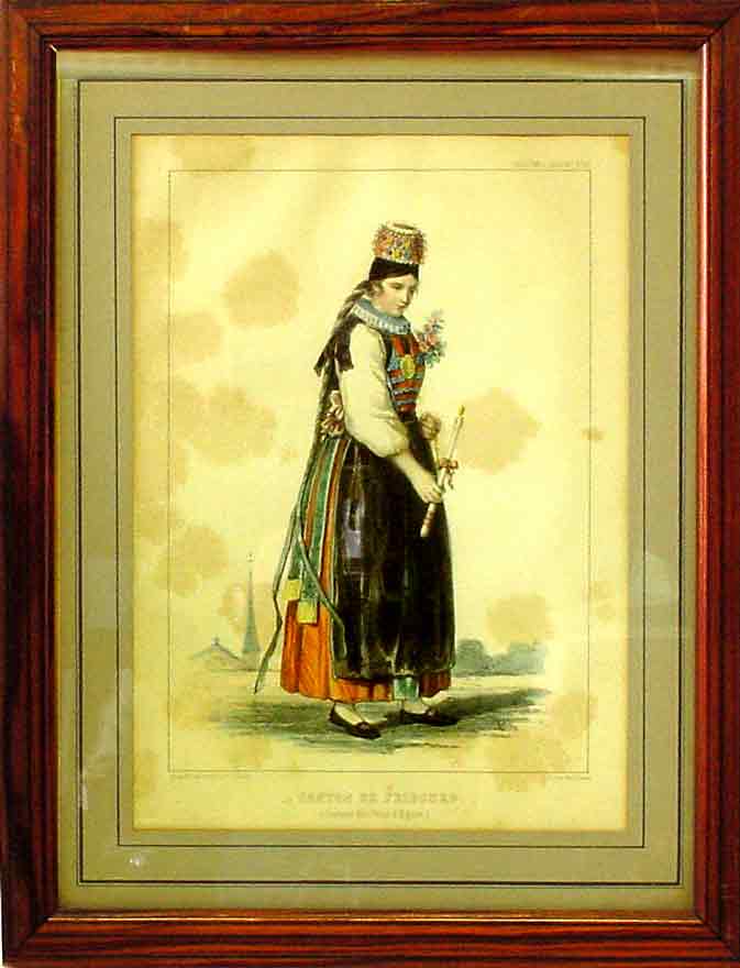 SUTER, Jacob (1805-1874) (dess.): - Costumes Suisses: Canton de Fribourg (Costume des Ftes d`Eglise).