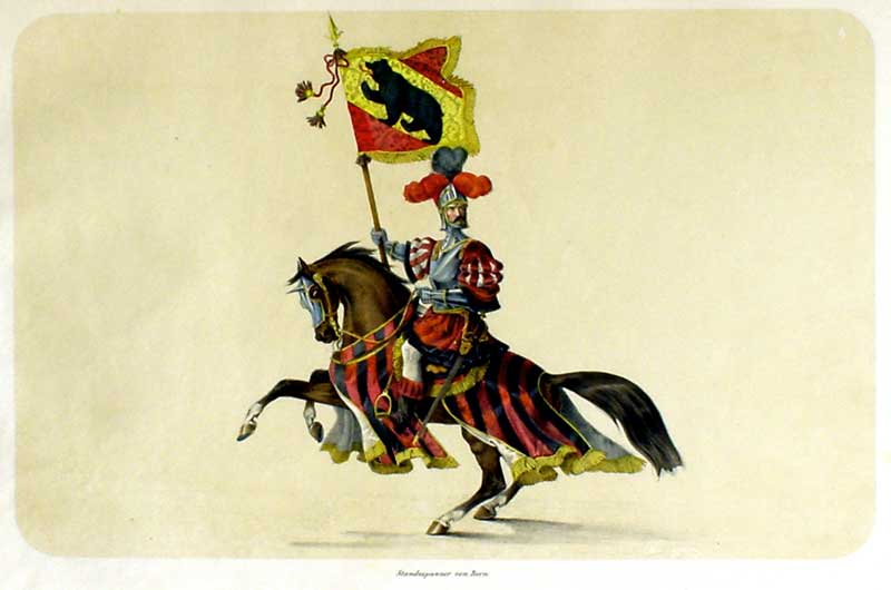  - Jenny . Historischer (Fest-) Zug. 1855. Tafel 4. - Standespannes von Bern Lith. Kmmerly u. Wittmer, Bern.   