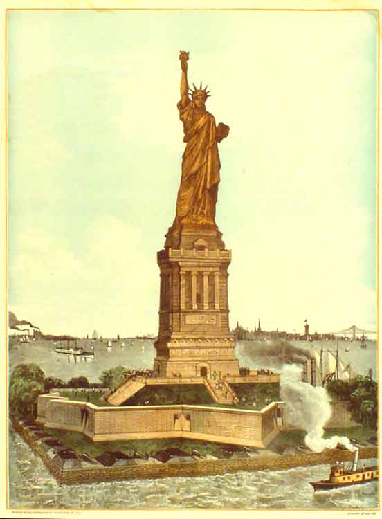 BARTHOLDI. - - The great Bartholdi statue, Liberty enlightening the World. (NEW YORK.)  USA.